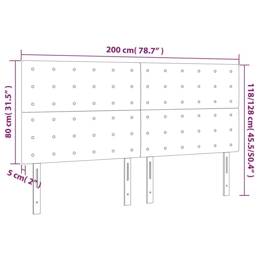 Hoofdborden 4 st 100x5x78/88 cm kunstleer grijs Hoofdborden en voetborden | Creëer jouw Trendy Thuis | Gratis bezorgd & Retour | Trendy.nl