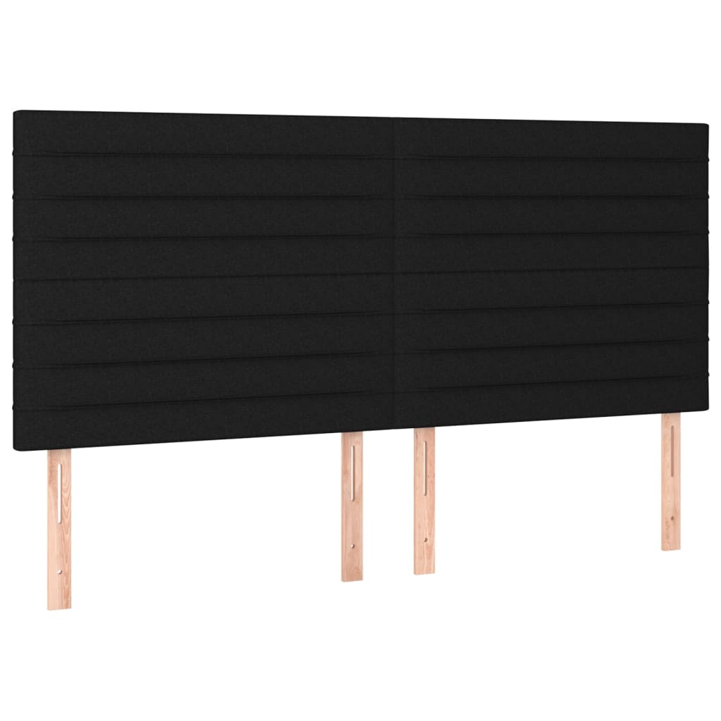 Hoofdborden 4 st 100x5x78/88 cm stof zwart Hoofdborden en voetborden | Creëer jouw Trendy Thuis | Gratis bezorgd & Retour | Trendy.nl