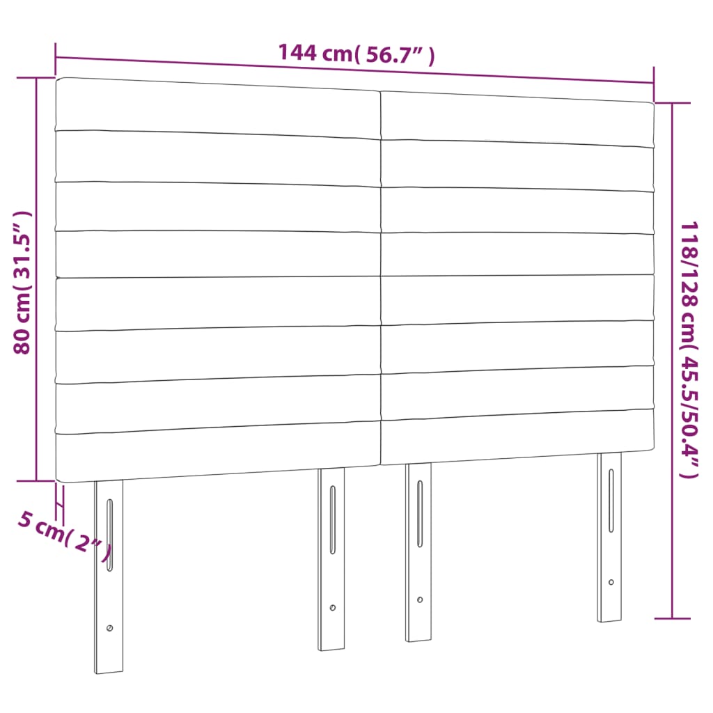 Hoofdborden 4 st 72x5x78/88 cm fluweel lichtgrijs Hoofdborden en voetborden | Creëer jouw Trendy Thuis | Gratis bezorgd & Retour | Trendy.nl