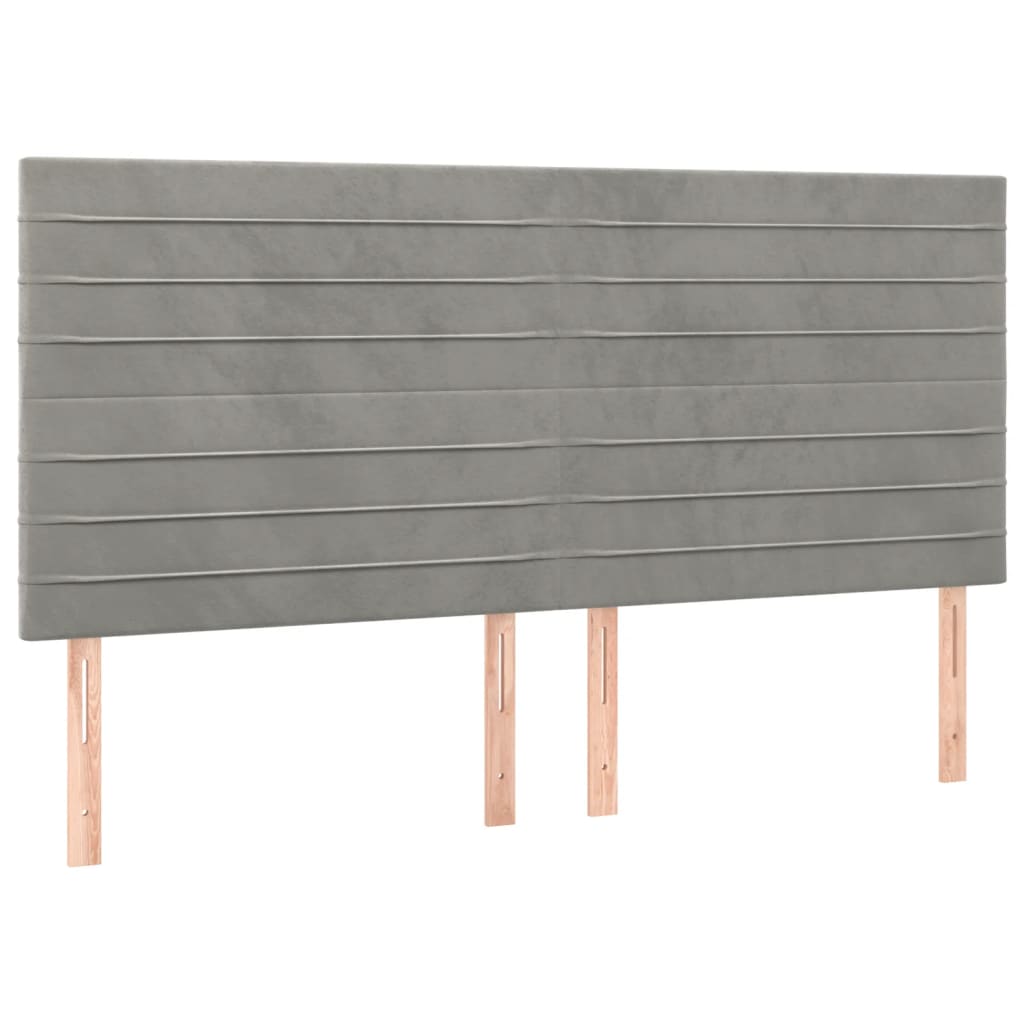 Hoofdborden 4 st 90x5x78/88 cm fluweel lichtgrijs Hoofdborden en voetborden | Creëer jouw Trendy Thuis | Gratis bezorgd & Retour | Trendy.nl