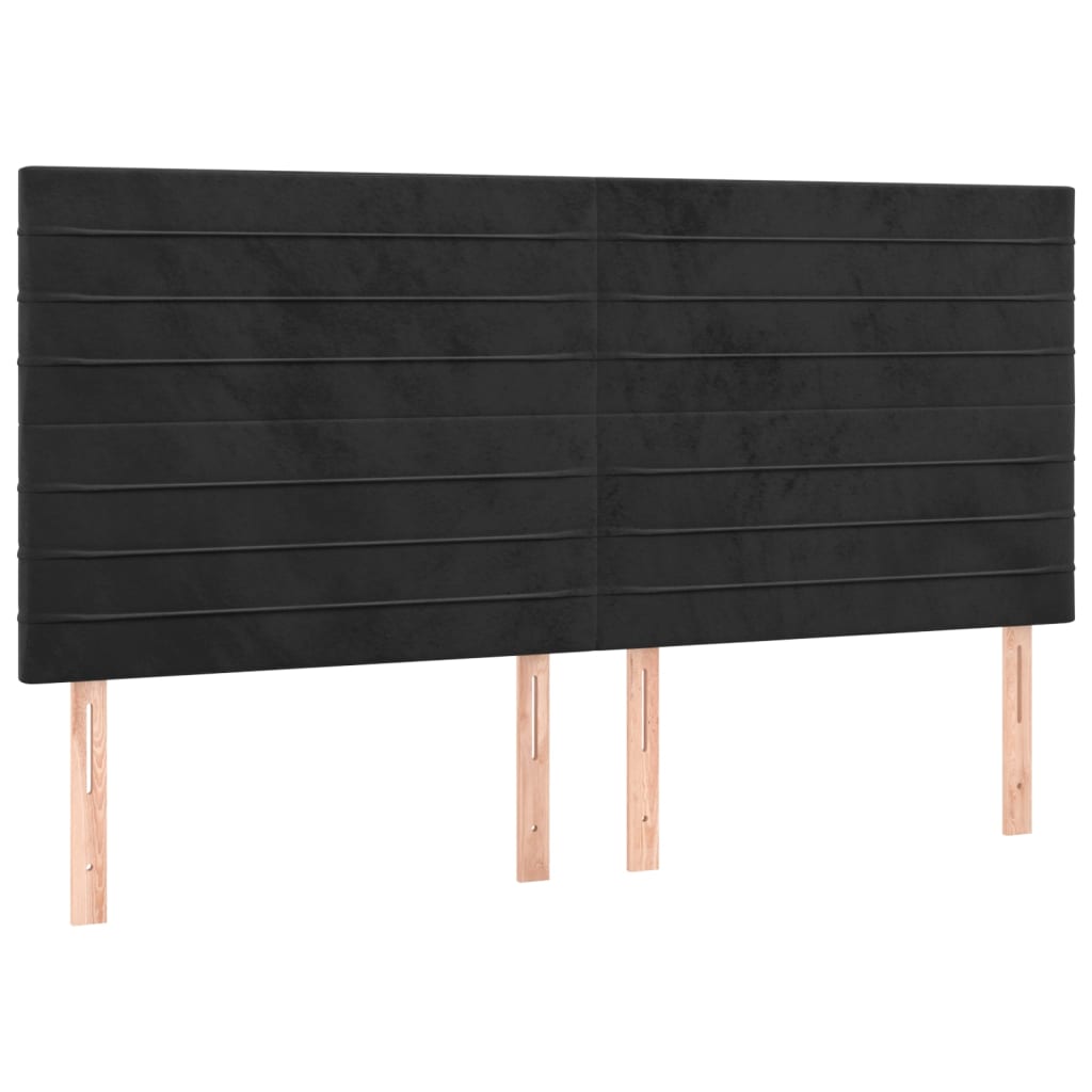 Hoofdborden 4 st 90x5x78/88 cm fluweel zwart Hoofdborden en voetborden | Creëer jouw Trendy Thuis | Gratis bezorgd & Retour | Trendy.nl