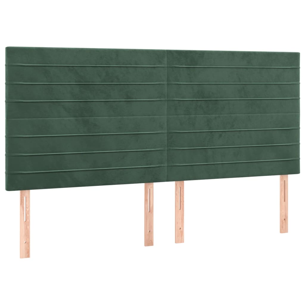 Hoofdborden 4 st 100x5x78/88 cm fluweel donkergroen Hoofdborden en voetborden | Creëer jouw Trendy Thuis | Gratis bezorgd & Retour | Trendy.nl