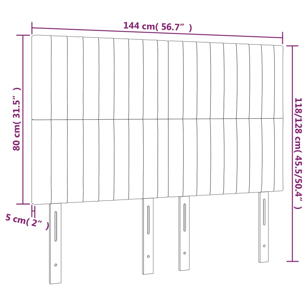 Hoofdborden 4 st 72x5x78/88 cm stof lichtgrijs Hoofdborden en voetborden | Creëer jouw Trendy Thuis | Gratis bezorgd & Retour | Trendy.nl