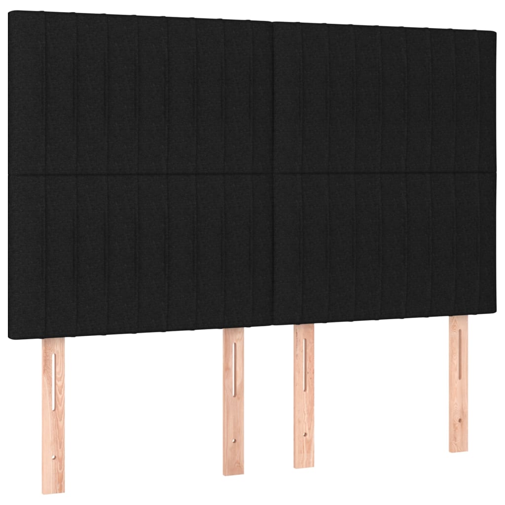 Hoofdborden 4 st 72x5x78/88 cm stof zwart Hoofdborden en voetborden | Creëer jouw Trendy Thuis | Gratis bezorgd & Retour | Trendy.nl