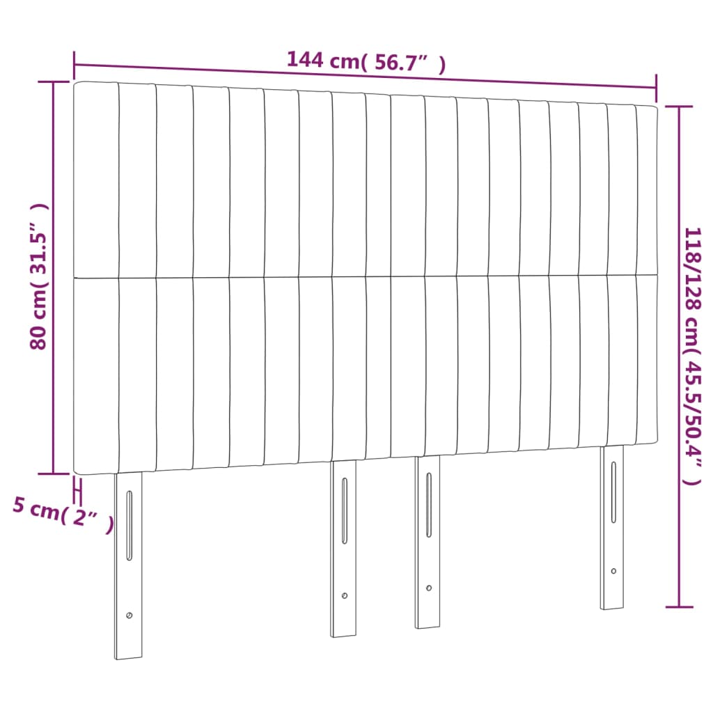 Hoofdborden 4 st 72x5x78/88 cm stof zwart Hoofdborden en voetborden | Creëer jouw Trendy Thuis | Gratis bezorgd & Retour | Trendy.nl