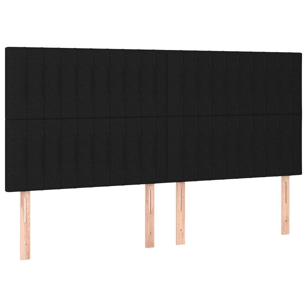 Hoofdborden 4 st 80x5x78/88 cm stof zwart Hoofdborden en voetborden | Creëer jouw Trendy Thuis | Gratis bezorgd & Retour | Trendy.nl