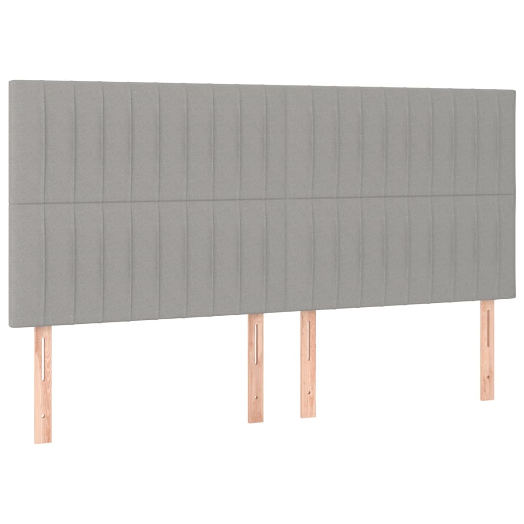 Hoofdborden 4 st 90x5x78/88 cm stof lichtgrijs Hoofdborden en voetborden | Creëer jouw Trendy Thuis | Gratis bezorgd & Retour | Trendy.nl