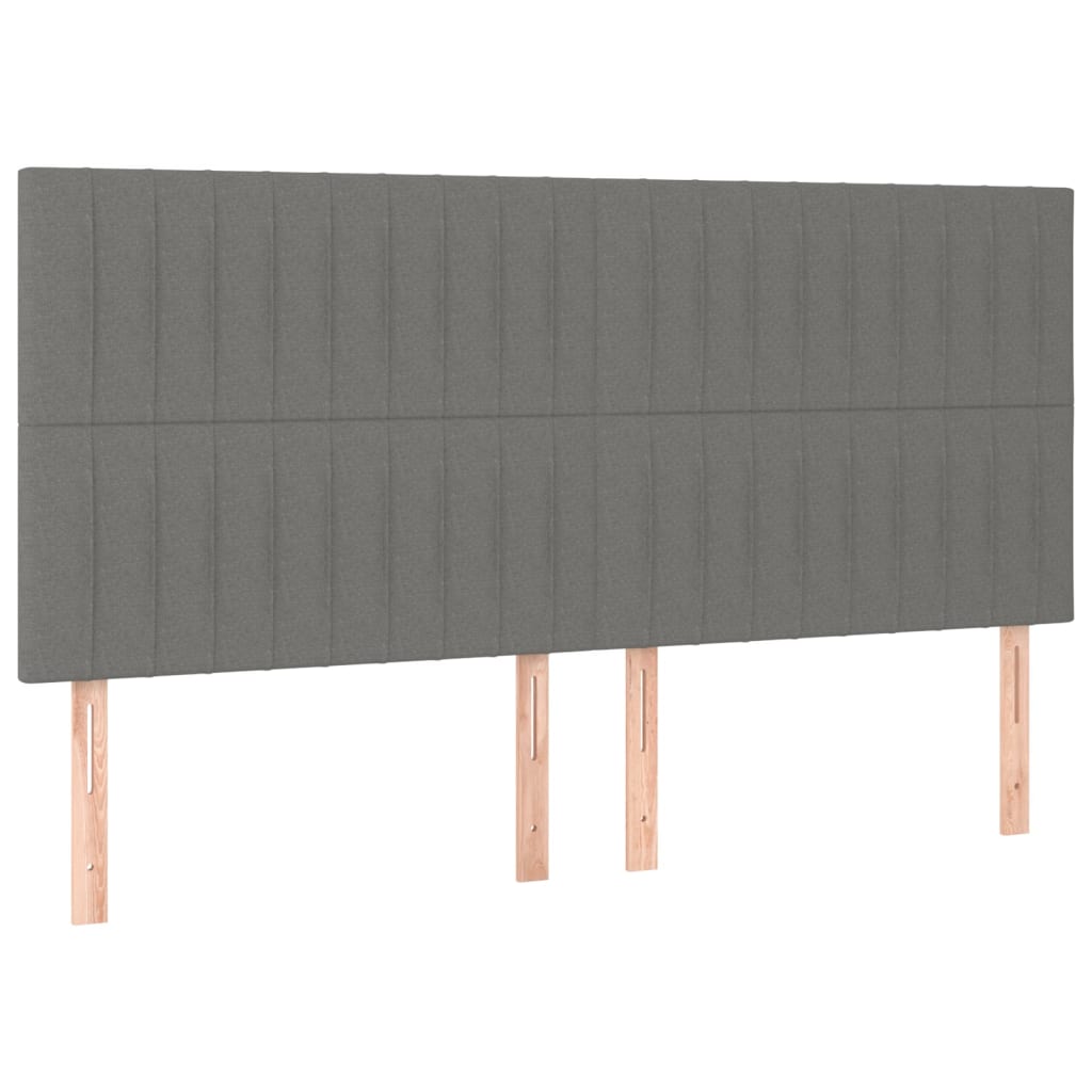 Hoofdborden 4 st 90x5x78/88 cm stof donkergrijs Hoofdborden en voetborden | Creëer jouw Trendy Thuis | Gratis bezorgd & Retour | Trendy.nl