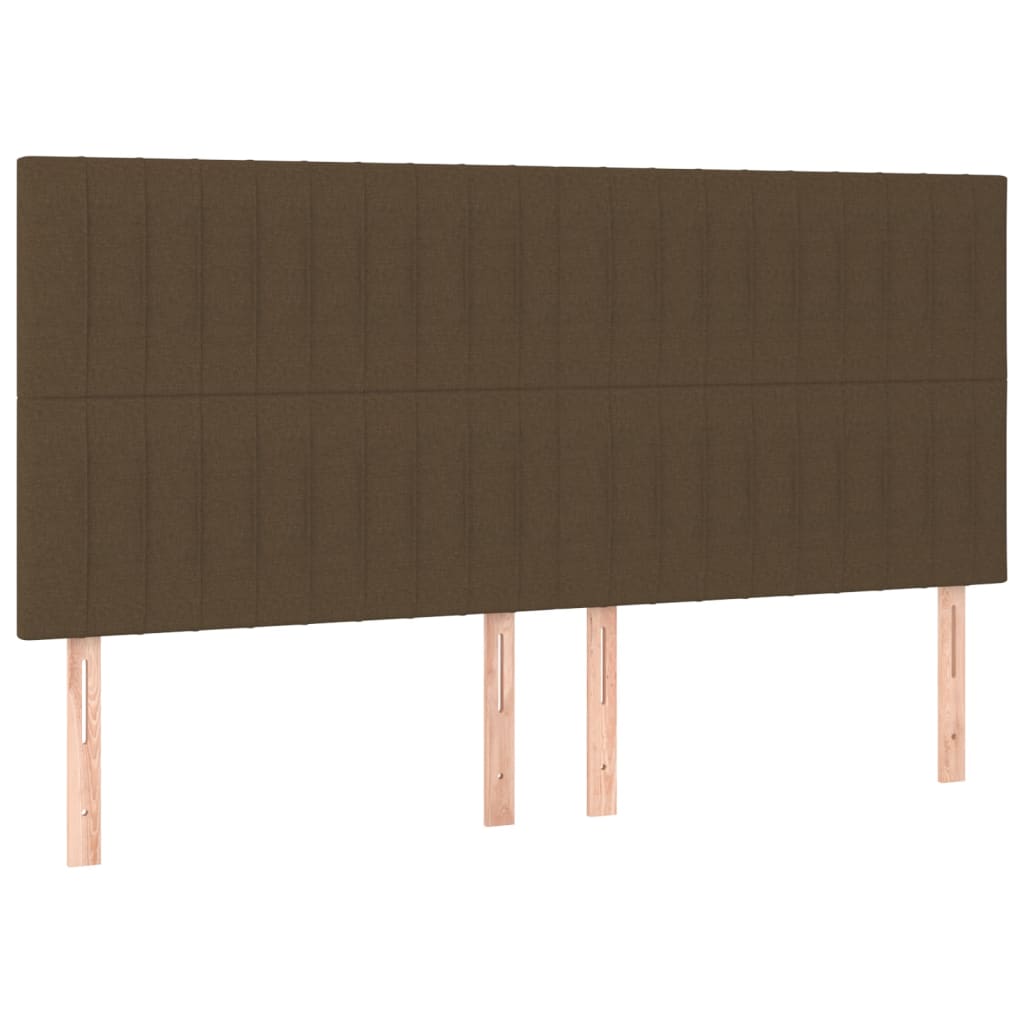 Hoofdborden 4 st 90x5x78/88 cm stof donkerbruin Hoofdborden en voetborden | Creëer jouw Trendy Thuis | Gratis bezorgd & Retour | Trendy.nl