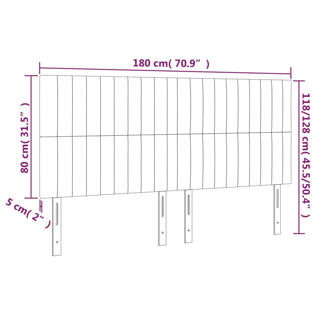 Hoofdborden 4 st 90x5x78/88 cm stof donkerbruin Hoofdborden en voetborden | Creëer jouw Trendy Thuis | Gratis bezorgd & Retour | Trendy.nl