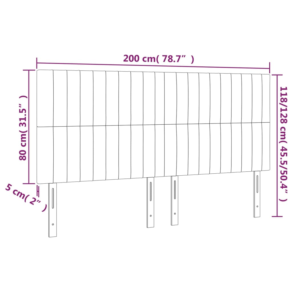 Hoofdborden 4 st 100 x 5 x 78/88 cm stof lichtgrijs Hoofdborden en voetborden | Creëer jouw Trendy Thuis | Gratis bezorgd & Retour | Trendy.nl