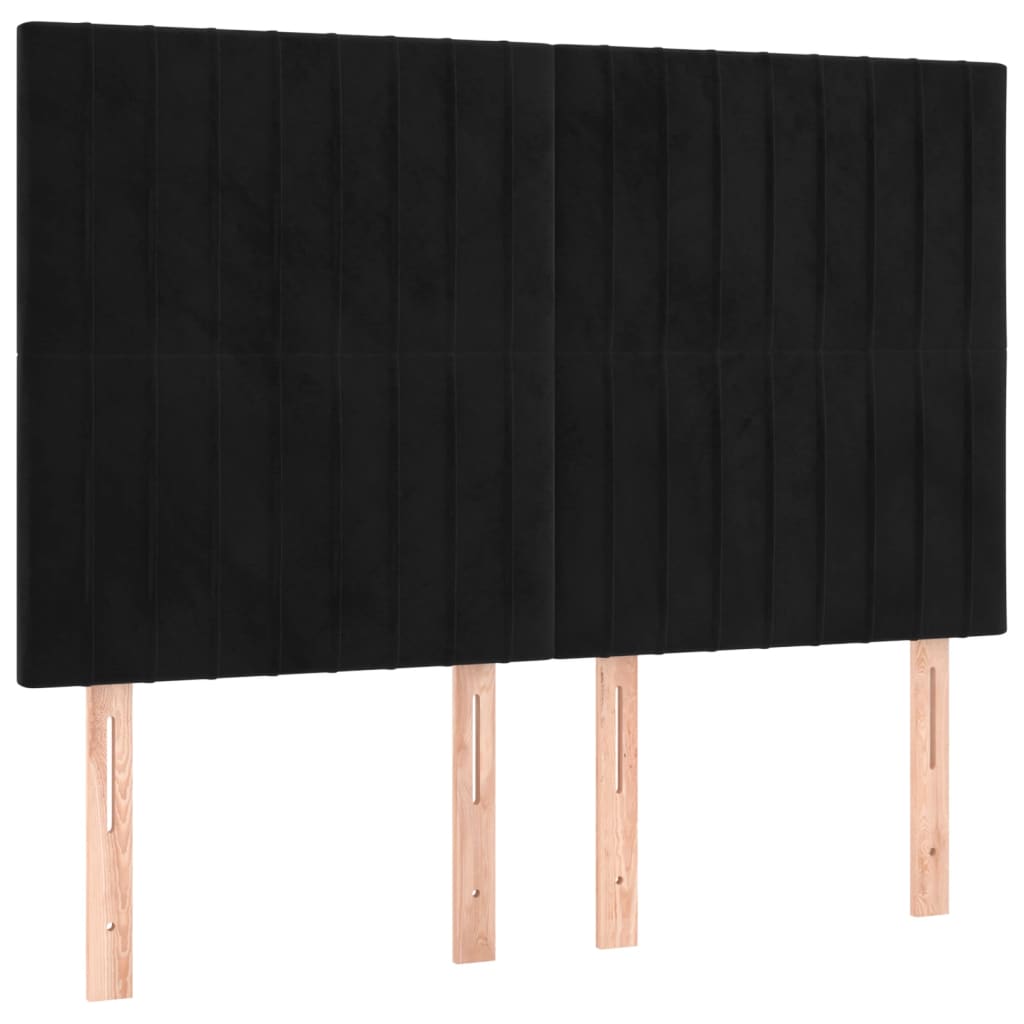 Hoofdborden 4 st 72x5x78/88 cm fluweel zwart Hoofdborden en voetborden | Creëer jouw Trendy Thuis | Gratis bezorgd & Retour | Trendy.nl