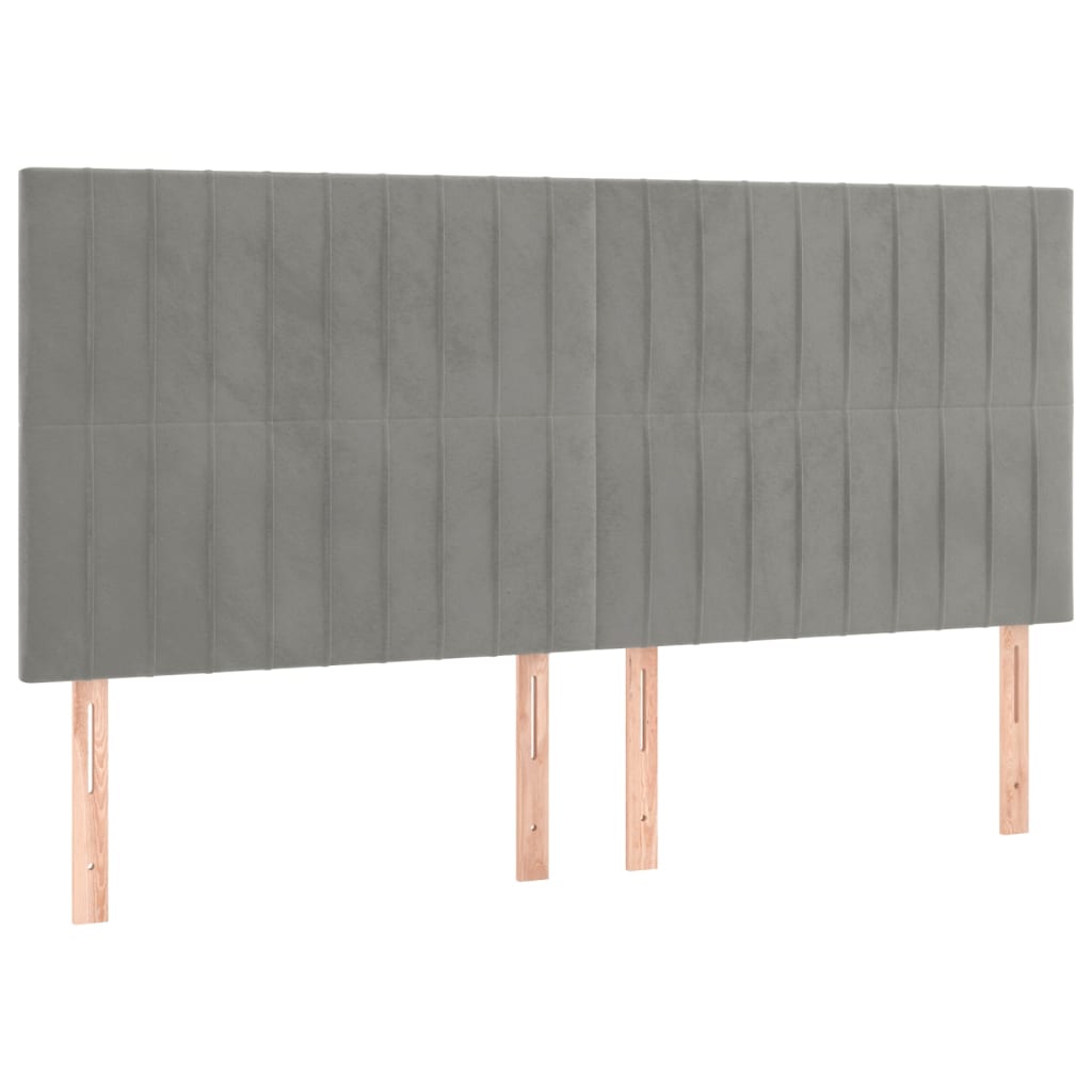 Hoofdborden 4 st 90x5x78/88 cm fluweel lichtgrijs Hoofdborden en voetborden | Creëer jouw Trendy Thuis | Gratis bezorgd & Retour | Trendy.nl