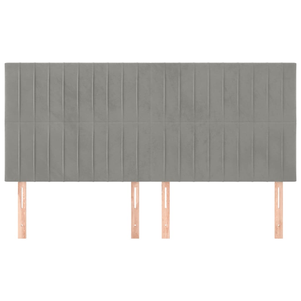 Hoofdborden 4 st 90x5x78/88 cm fluweel lichtgrijs Hoofdborden en voetborden | Creëer jouw Trendy Thuis | Gratis bezorgd & Retour | Trendy.nl