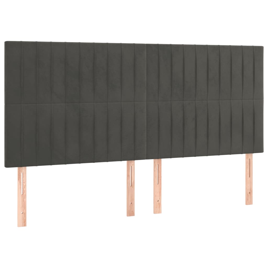 Hoofdborden 4 st 90x5x78/88 cm fluweel donkergrijs Hoofdborden en voetborden | Creëer jouw Trendy Thuis | Gratis bezorgd & Retour | Trendy.nl