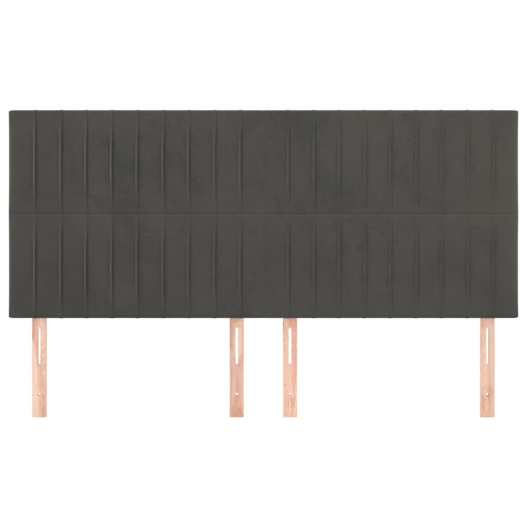 Hoofdborden 4 st 90x5x78/88 cm fluweel donkergrijs Hoofdborden en voetborden | Creëer jouw Trendy Thuis | Gratis bezorgd & Retour | Trendy.nl