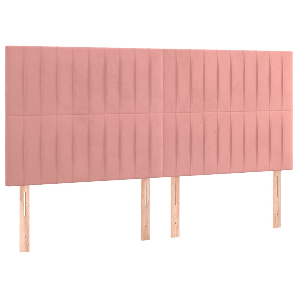 Hoofdborden 4 st 90x5x78/88 cm fluweel roze Hoofdborden en voetborden | Creëer jouw Trendy Thuis | Gratis bezorgd & Retour | Trendy.nl