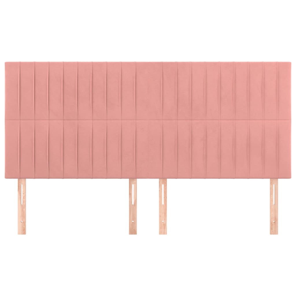 Hoofdborden 4 st 90x5x78/88 cm fluweel roze Hoofdborden en voetborden | Creëer jouw Trendy Thuis | Gratis bezorgd & Retour | Trendy.nl