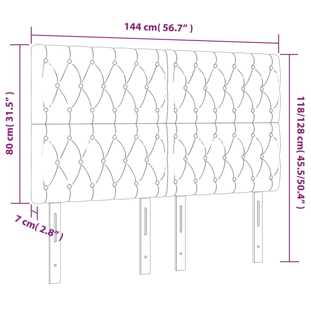 Hoofdborden 4 st 72x7x78/88 cm stof lichtgrijs Hoofdborden en voetborden | Creëer jouw Trendy Thuis | Gratis bezorgd & Retour | Trendy.nl