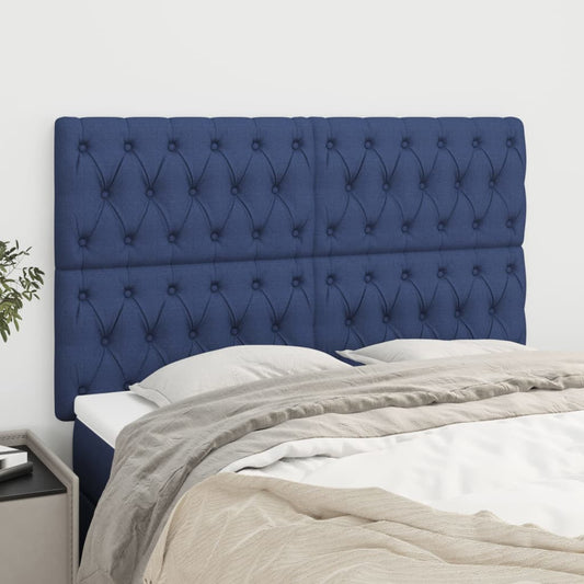 Hoofdborden 4 st 72x7x78/88 cm stof blauw Hoofdborden en voetborden | Creëer jouw Trendy Thuis | Gratis bezorgd & Retour | Trendy.nl