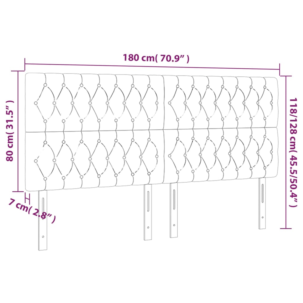 Hoofdborden 4 st 90x7x78/88 cm stof crèmekleurig Hoofdborden en voetborden | Creëer jouw Trendy Thuis | Gratis bezorgd & Retour | Trendy.nl