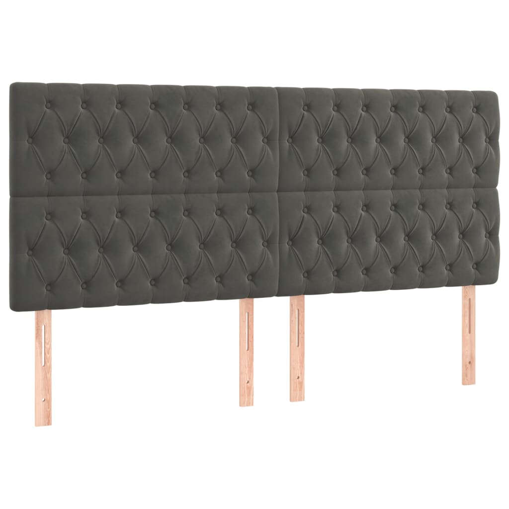 Hoofdborden 4 st 90x7x78/88 cm fluweel donkergrijs Hoofdborden en voetborden | Creëer jouw Trendy Thuis | Gratis bezorgd & Retour | Trendy.nl