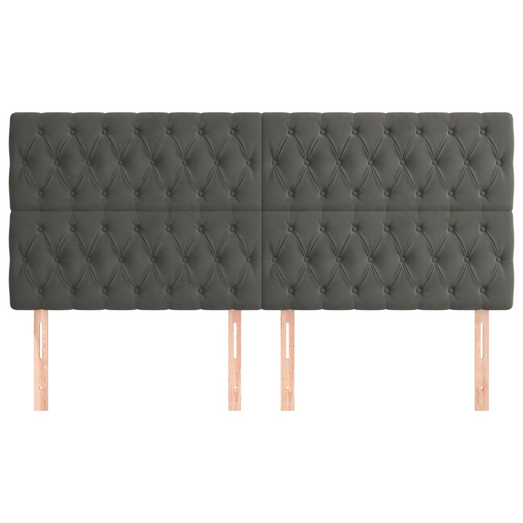 Hoofdborden 4 st 90x7x78/88 cm fluweel donkergrijs Hoofdborden en voetborden | Creëer jouw Trendy Thuis | Gratis bezorgd & Retour | Trendy.nl