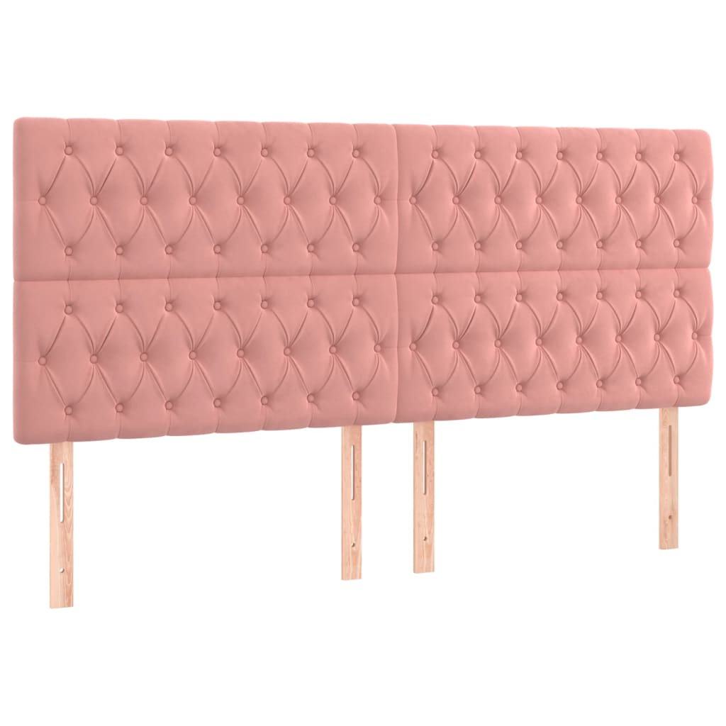 Hoofdborden 4 st 100x7x78/88 cm fluweel roze Hoofdborden en voetborden | Creëer jouw Trendy Thuis | Gratis bezorgd & Retour | Trendy.nl