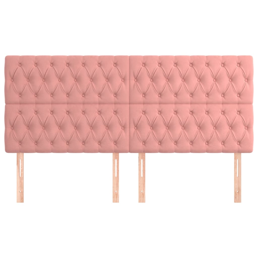 Hoofdborden 4 st 100x7x78/88 cm fluweel roze Hoofdborden en voetborden | Creëer jouw Trendy Thuis | Gratis bezorgd & Retour | Trendy.nl