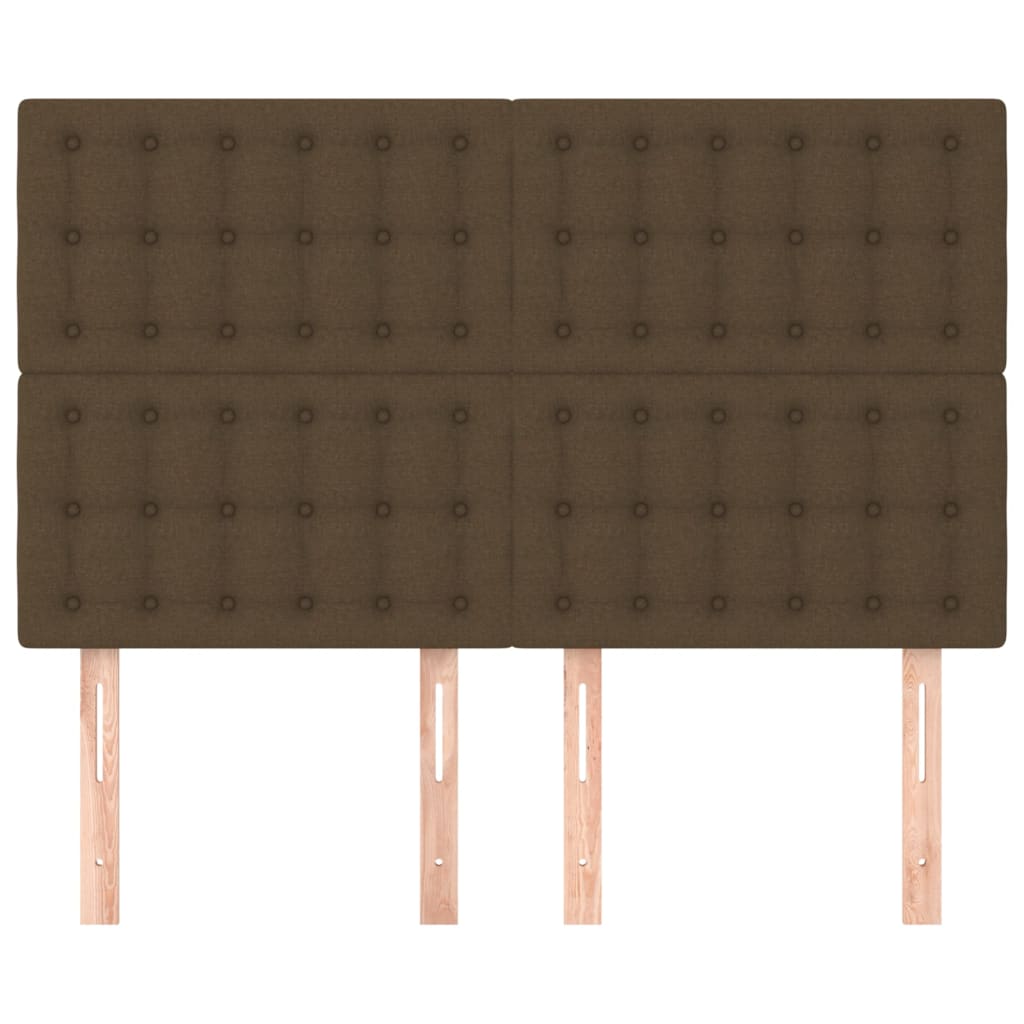 Hoofdborden 4 st 72x5x78/88 cm stof donkerbruin Hoofdborden en voetborden | Creëer jouw Trendy Thuis | Gratis bezorgd & Retour | Trendy.nl