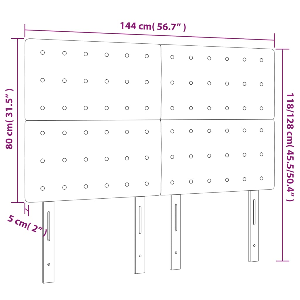 Hoofdborden 4 st 72x5x78/88 cm stof donkerbruin Hoofdborden en voetborden | Creëer jouw Trendy Thuis | Gratis bezorgd & Retour | Trendy.nl