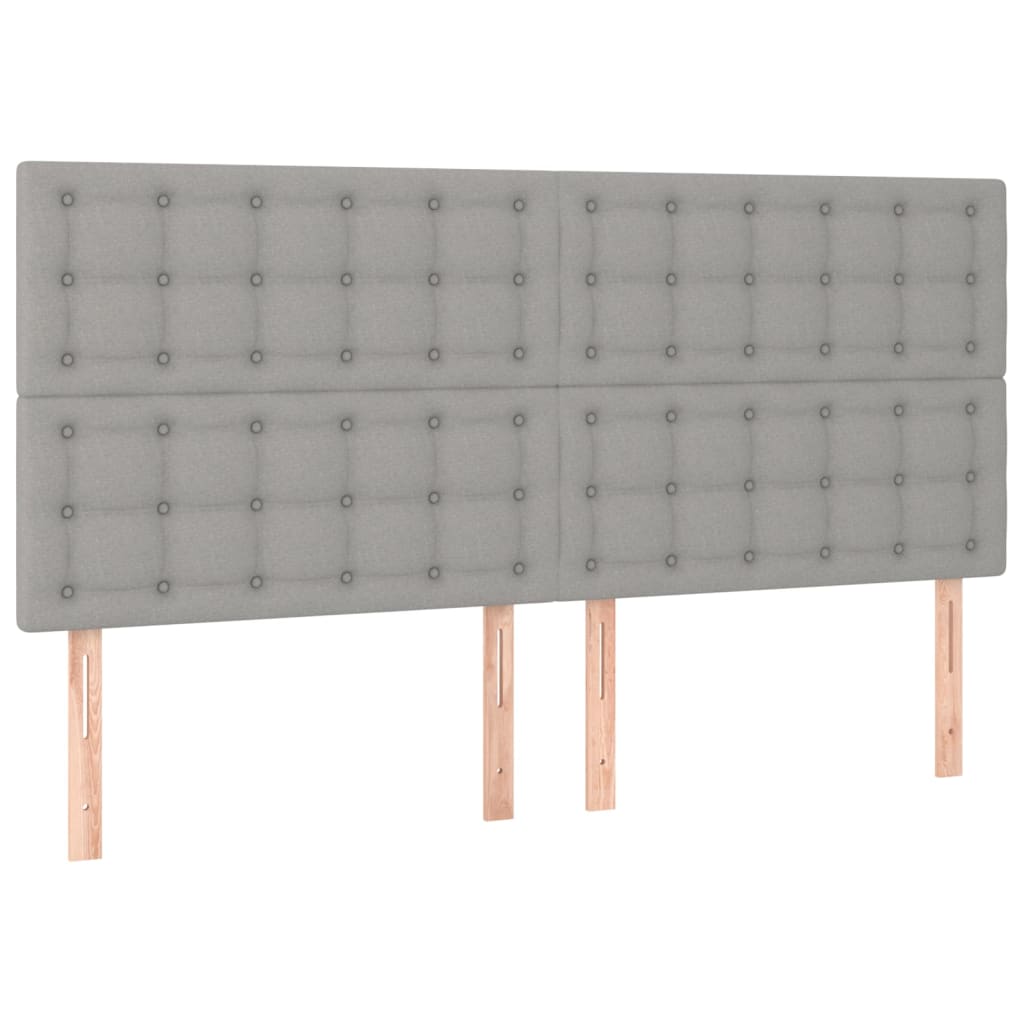 Hoofdborden 4 st 80x5x78/88 cm stof lichtgrijs Hoofdborden en voetborden | Creëer jouw Trendy Thuis | Gratis bezorgd & Retour | Trendy.nl