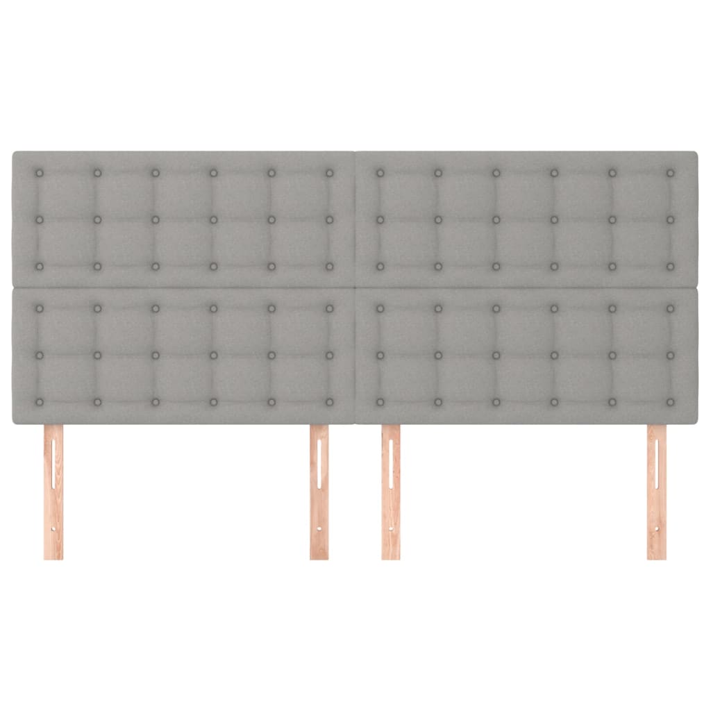 Hoofdborden 4 st 80x5x78/88 cm stof lichtgrijs Hoofdborden en voetborden | Creëer jouw Trendy Thuis | Gratis bezorgd & Retour | Trendy.nl