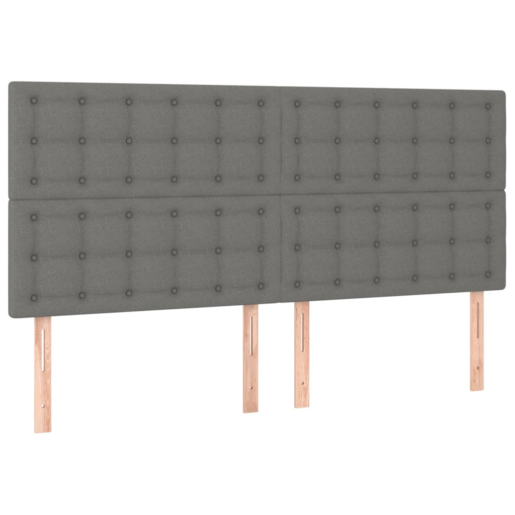 Hoofdborden 4 st 100x5x78/88 cm stof donkergrijs Hoofdborden en voetborden | Creëer jouw Trendy Thuis | Gratis bezorgd & Retour | Trendy.nl