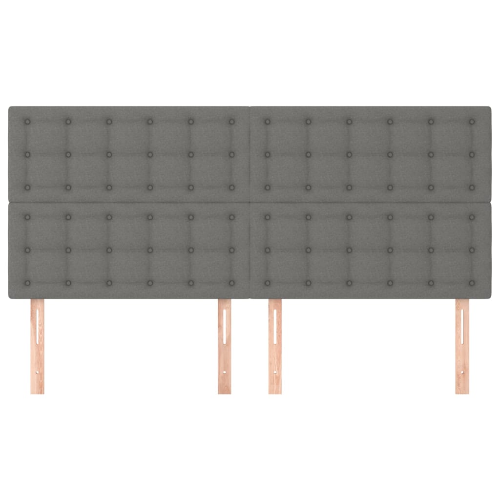 Hoofdborden 4 st 100x5x78/88 cm stof donkergrijs Hoofdborden en voetborden | Creëer jouw Trendy Thuis | Gratis bezorgd & Retour | Trendy.nl