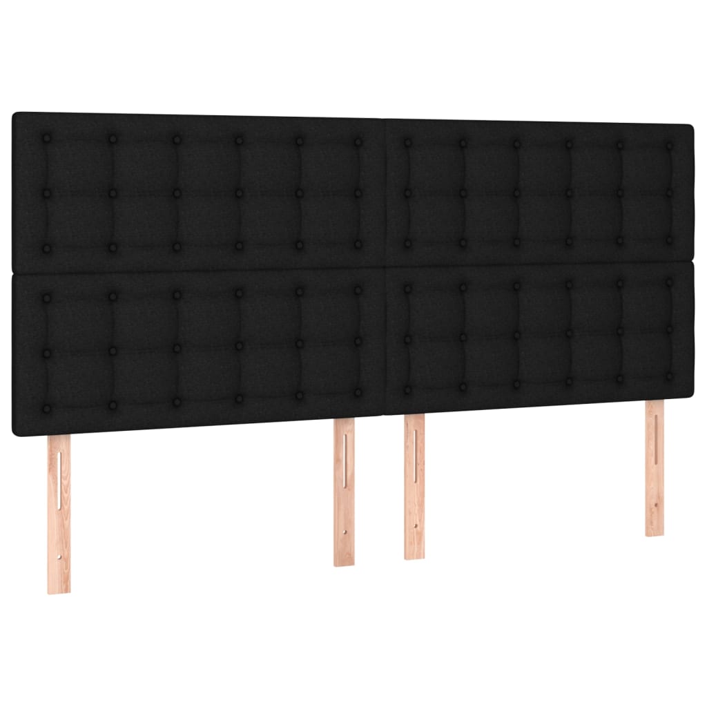 Hoofdborden 4 st 100x5x78/88 cm stof zwart Hoofdborden en voetborden | Creëer jouw Trendy Thuis | Gratis bezorgd & Retour | Trendy.nl