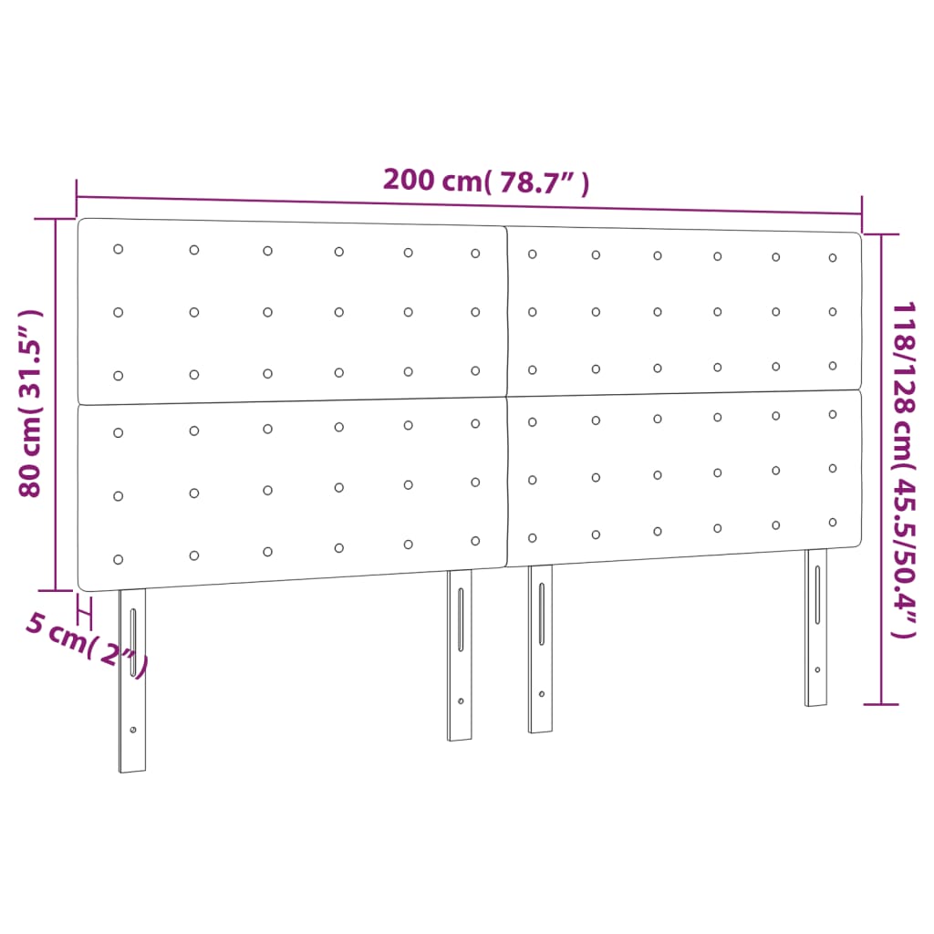 Hoofdborden 4 st 100x5x78/88 cm stof blauw Hoofdborden en voetborden | Creëer jouw Trendy Thuis | Gratis bezorgd & Retour | Trendy.nl