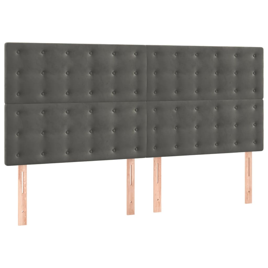 Hoofdborden 4 st 100x5x78/88 cm fluweel donkergrijs Hoofdborden en voetborden | Creëer jouw Trendy Thuis | Gratis bezorgd & Retour | Trendy.nl