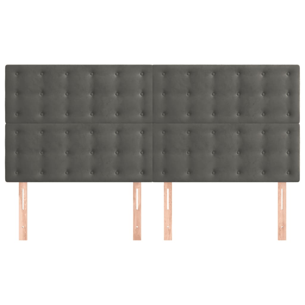 Hoofdborden 4 st 100x5x78/88 cm fluweel donkergrijs Hoofdborden en voetborden | Creëer jouw Trendy Thuis | Gratis bezorgd & Retour | Trendy.nl