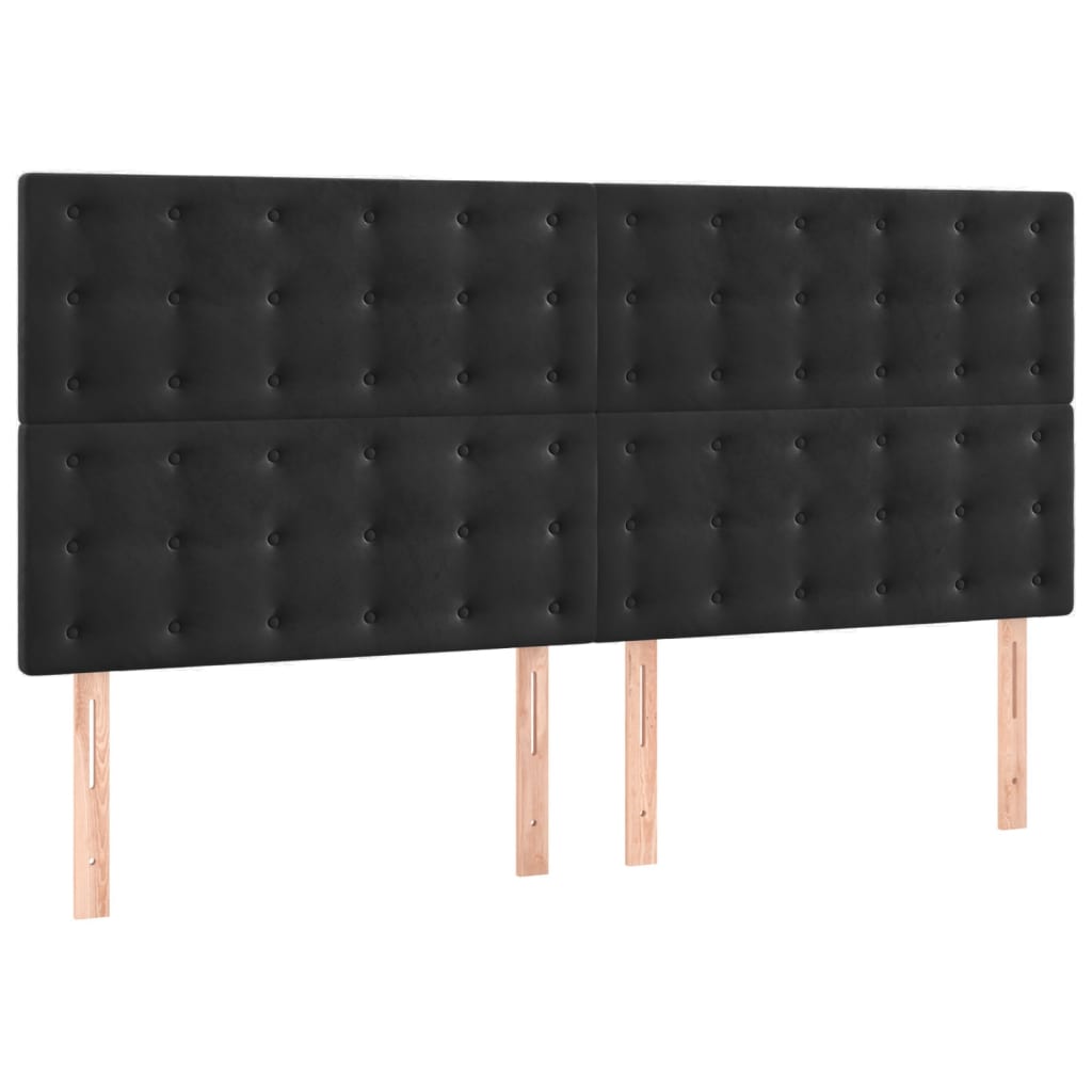 Hoofdborden 4 st 100x5x78/88 cm fluweel zwart Hoofdborden en voetborden | Creëer jouw Trendy Thuis | Gratis bezorgd & Retour | Trendy.nl