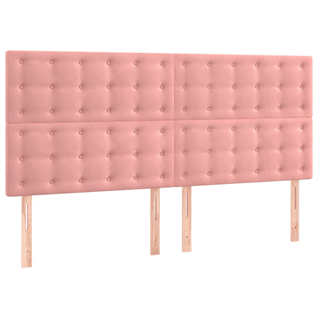 Hoofdborden 4 st 100x5x78/88 cm fluweel roze Hoofdborden en voetborden | Creëer jouw Trendy Thuis | Gratis bezorgd & Retour | Trendy.nl