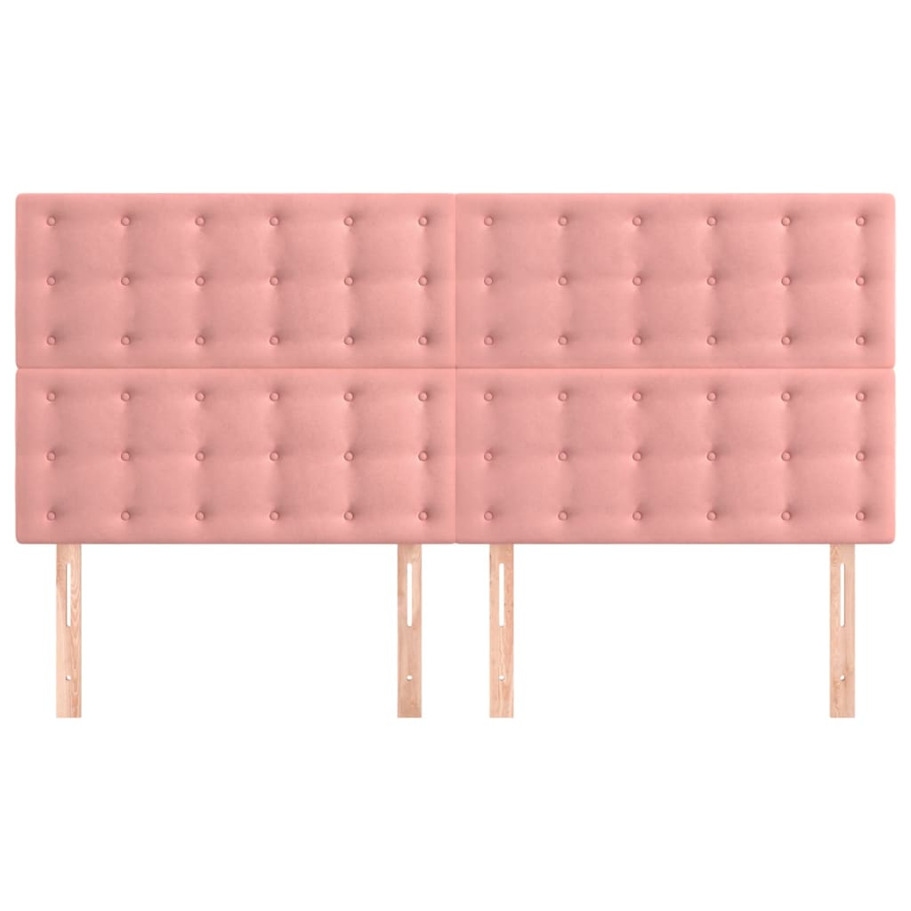 Hoofdborden 4 st 100x5x78/88 cm fluweel roze Hoofdborden en voetborden | Creëer jouw Trendy Thuis | Gratis bezorgd & Retour | Trendy.nl