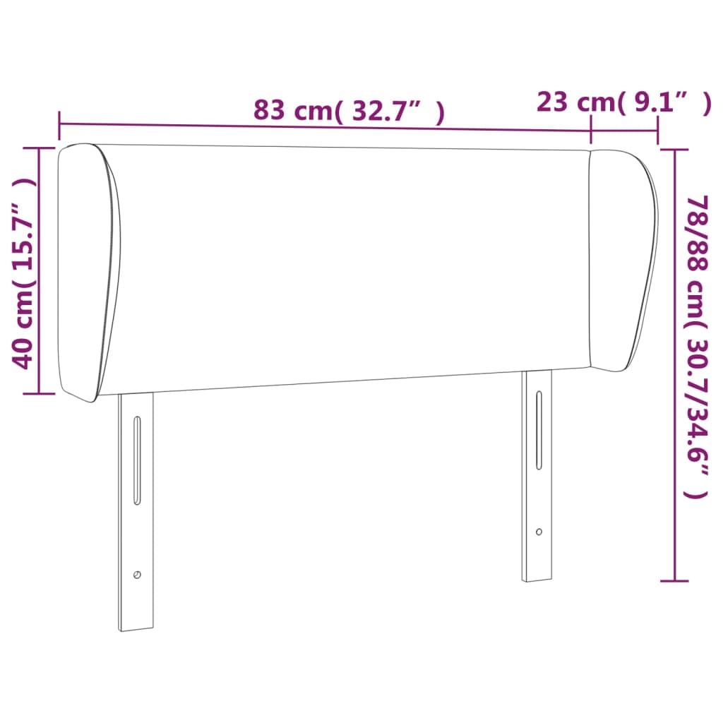 Hoofdbord met randen 83x23x78/88 cm stof crèmekleurig Hoofdborden en voetborden | Creëer jouw Trendy Thuis | Gratis bezorgd & Retour | Trendy.nl