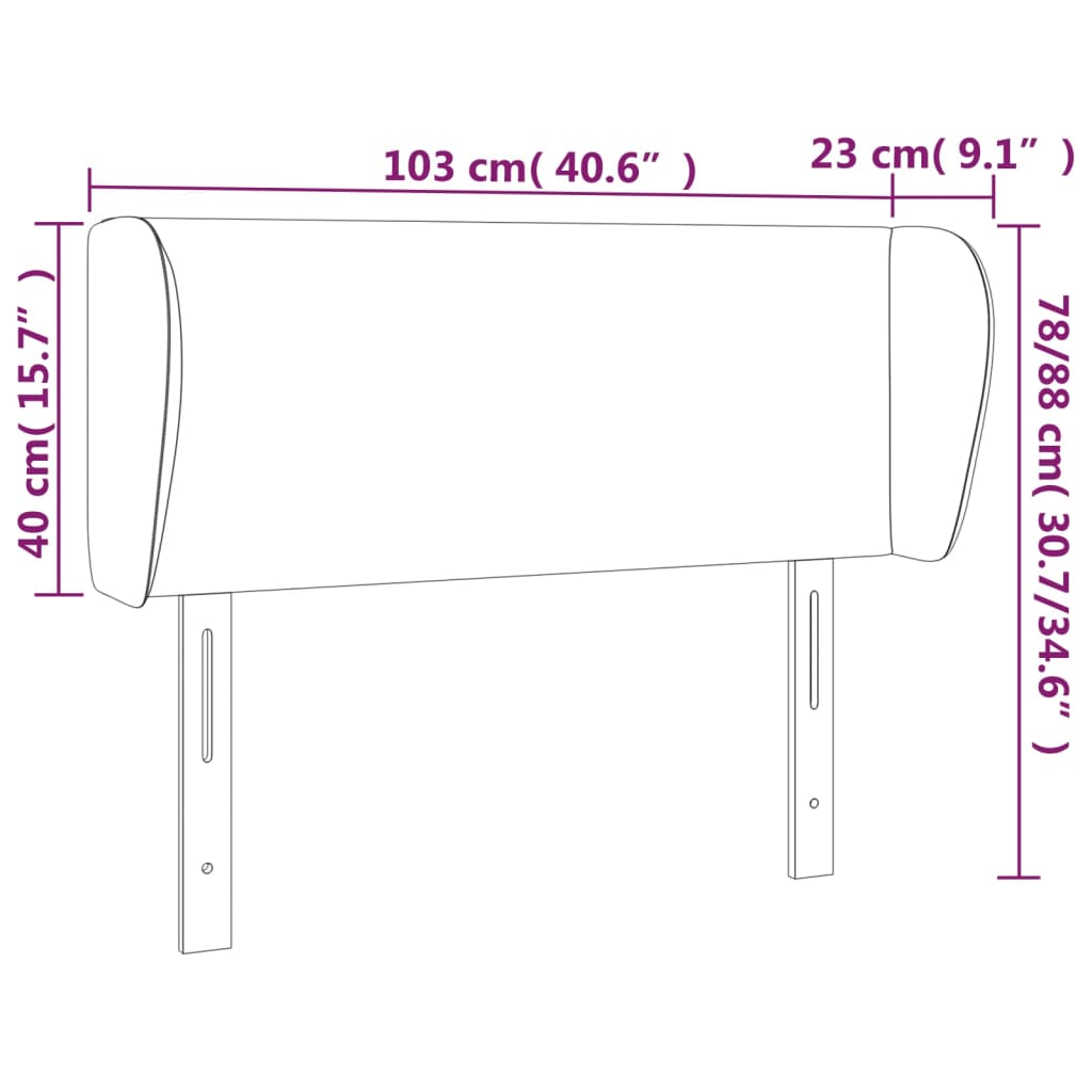 Hoofdbord met randen 103x23x78/88 cm stof donkergrijs Hoofdborden en voetborden | Creëer jouw Trendy Thuis | Gratis bezorgd & Retour | Trendy.nl