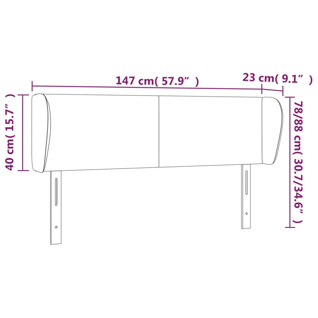 Hoofdbord met randen 147x23x78/88 cm stof donkergrijs Hoofdborden en voetborden | Creëer jouw Trendy Thuis | Gratis bezorgd & Retour | Trendy.nl