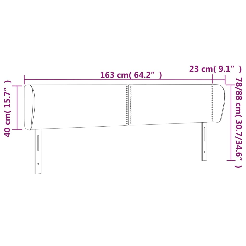 Hoofdbord met randen 163x23x78/88 cm stof groen Hoofdborden en voetborden | Creëer jouw Trendy Thuis | Gratis bezorgd & Retour | Trendy.nl