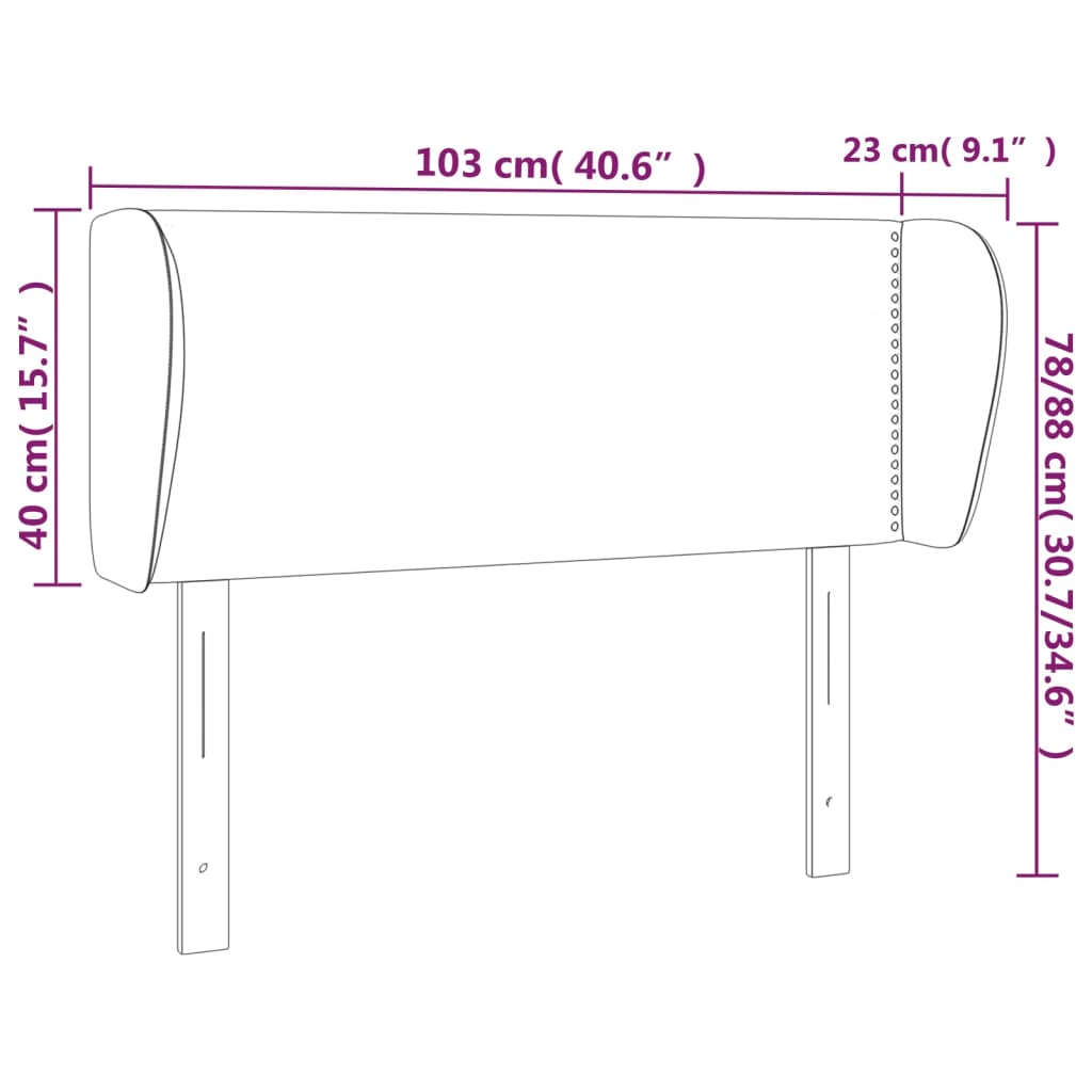 Hoofdbord met randen 103x23x78/88 cm fluweel lichtgrijs Hoofdborden en voetborden | Creëer jouw Trendy Thuis | Gratis bezorgd & Retour | Trendy.nl