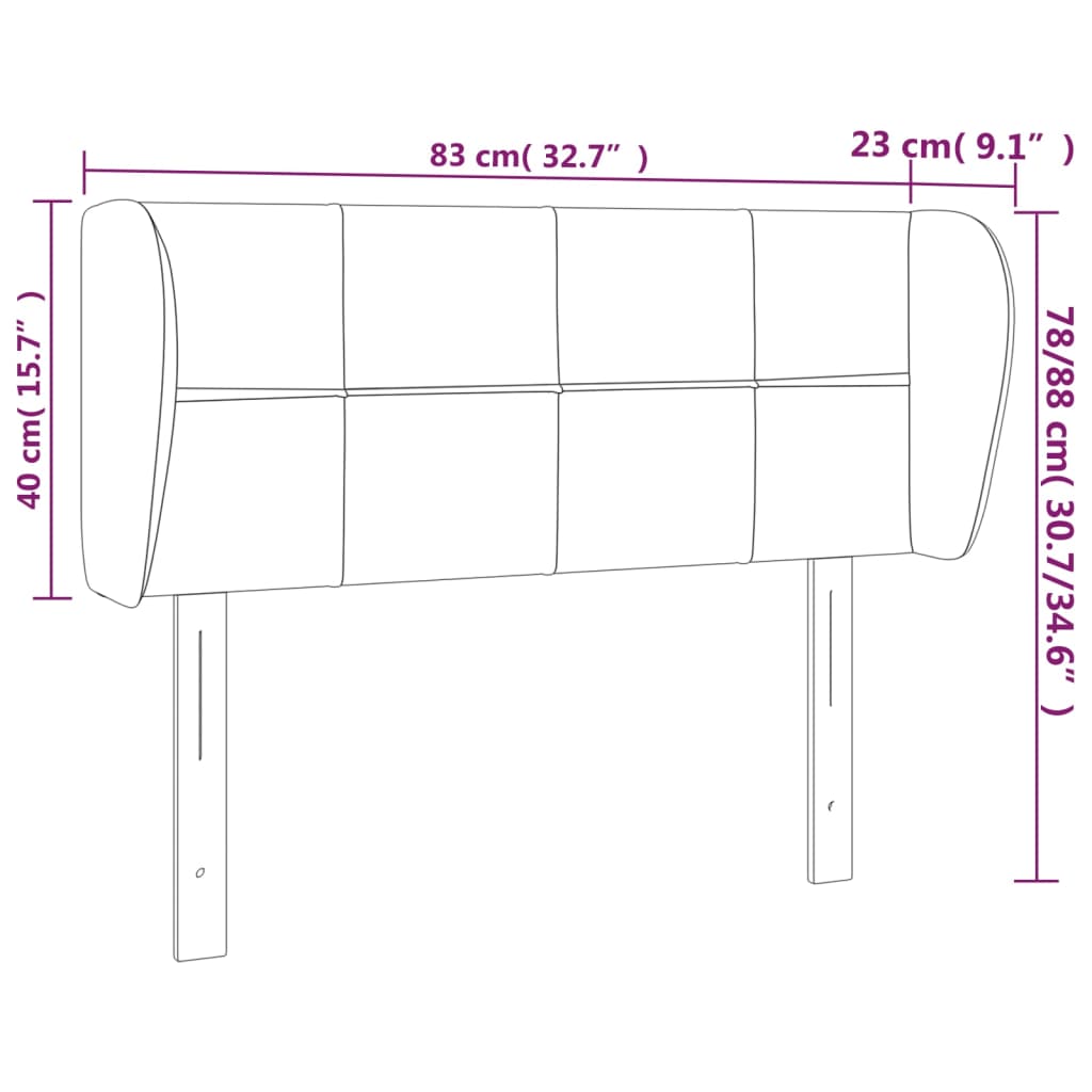 Hoofdbord met randen 83x23x78/88 cm stof donkerbruin Hoofdborden en voetborden | Creëer jouw Trendy Thuis | Gratis bezorgd & Retour | Trendy.nl