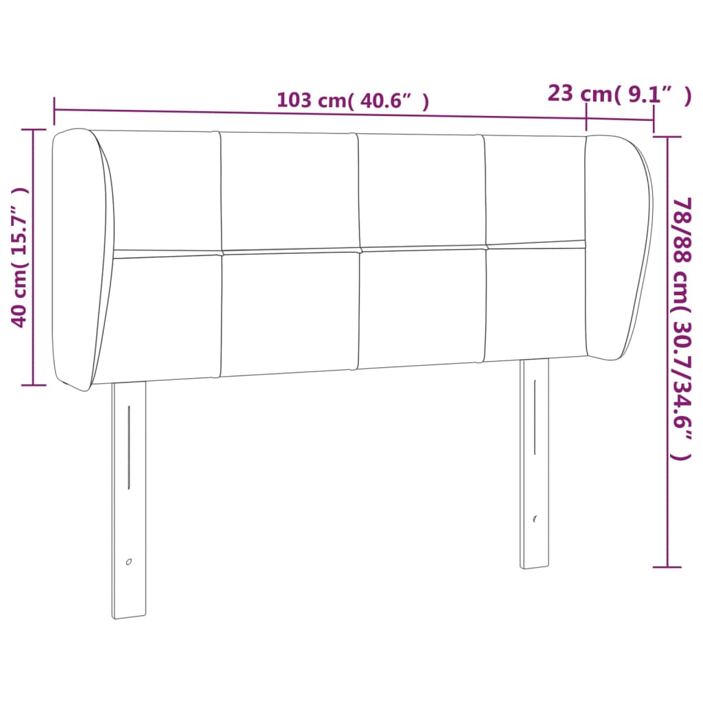 Hoofdbord met randen 103x23x78/88 cm stof lichtgrijs Hoofdborden en voetborden | Creëer jouw Trendy Thuis | Gratis bezorgd & Retour | Trendy.nl