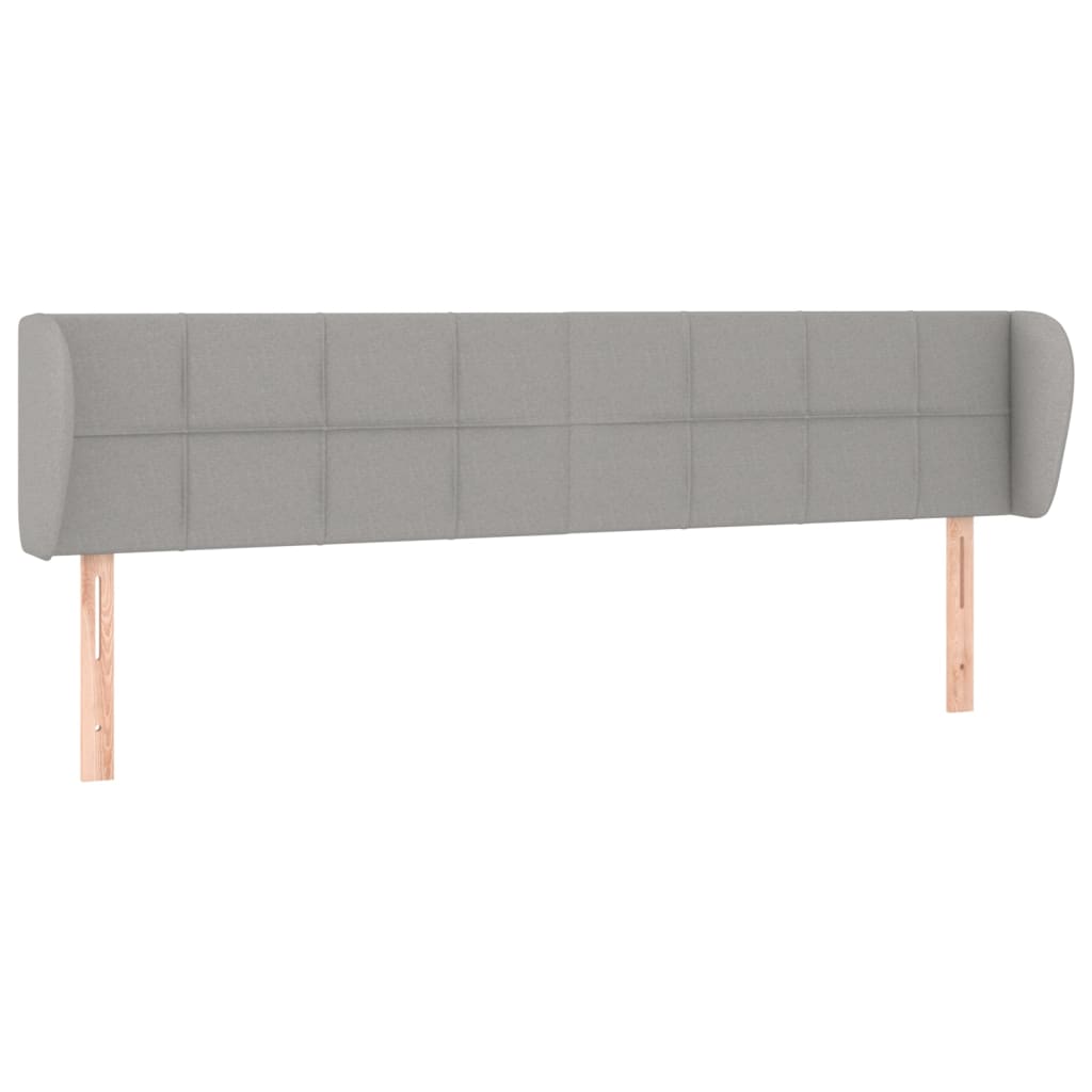 Hoofdbord met randen 183x23x78/88 cm stof lichtgrijs Hoofdborden en voetborden | Creëer jouw Trendy Thuis | Gratis bezorgd & Retour | Trendy.nl